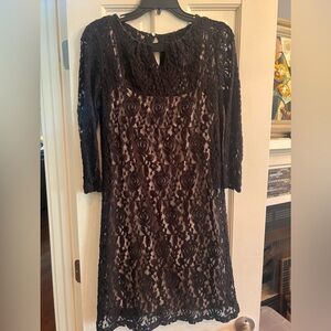 Taylor Brand Elegant Black Lace Dress